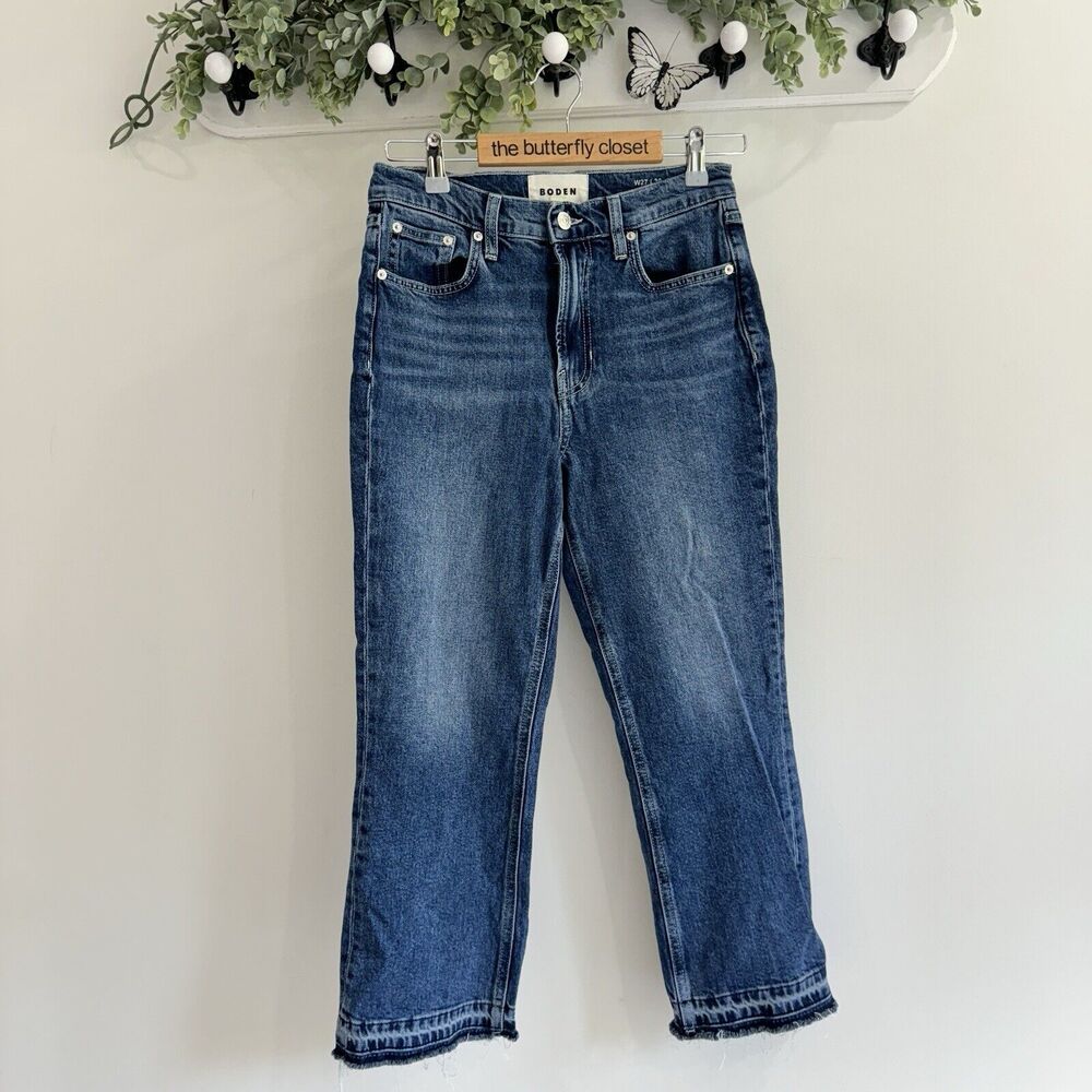 Boden Mid Rise Baby Kick crop Jeans 27
